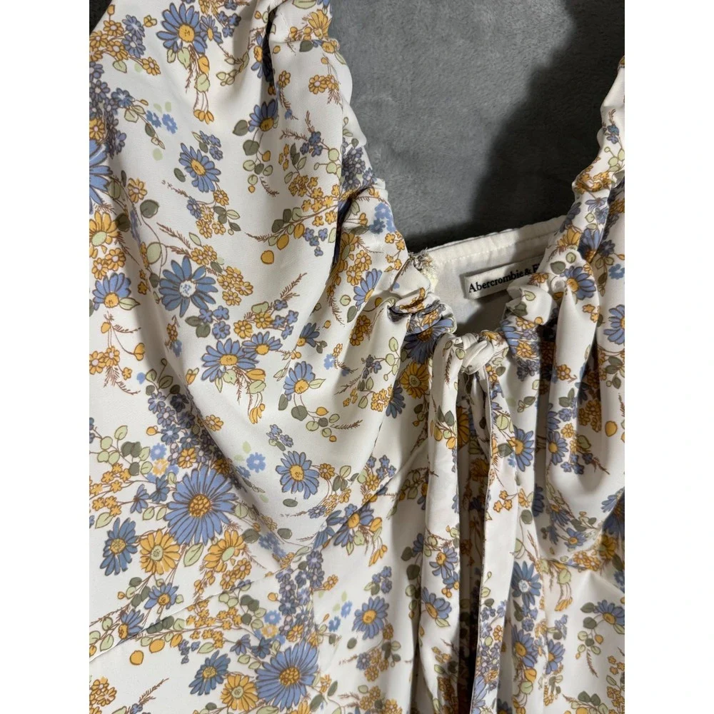 Abercrombie Fitch Floral Maxi‎ Dress NWT Tie Front Womens XLT tall leg slit